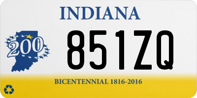 IN license plate 851ZQ