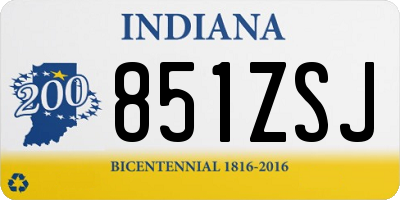 IN license plate 851ZSJ