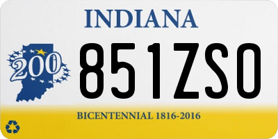 IN license plate 851ZSO