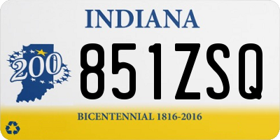 IN license plate 851ZSQ