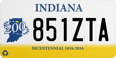 IN license plate 851ZTA