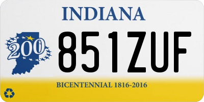 IN license plate 851ZUF