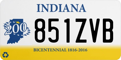 IN license plate 851ZVB