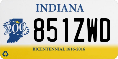 IN license plate 851ZWD