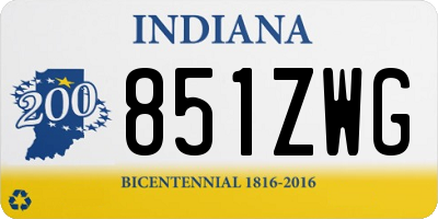 IN license plate 851ZWG