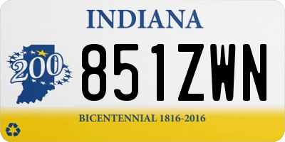 IN license plate 851ZWN