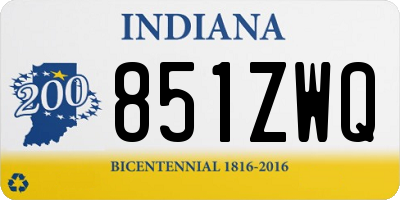 IN license plate 851ZWQ