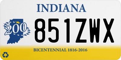 IN license plate 851ZWX