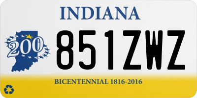 IN license plate 851ZWZ