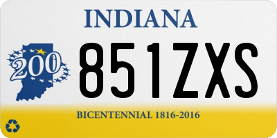 IN license plate 851ZXS