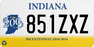 IN license plate 851ZXZ