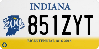 IN license plate 851ZYT