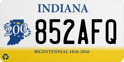 IN license plate 852AFQ