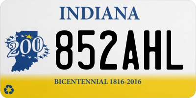 IN license plate 852AHL
