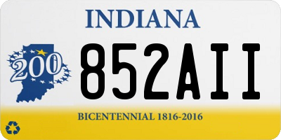 IN license plate 852AII