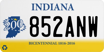 IN license plate 852ANW