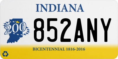IN license plate 852ANY