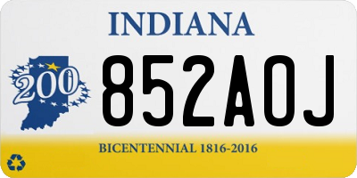 IN license plate 852AOJ