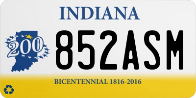 IN license plate 852ASM