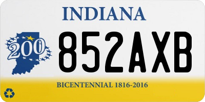 IN license plate 852AXB