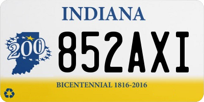 IN license plate 852AXI