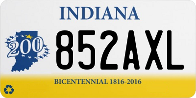 IN license plate 852AXL
