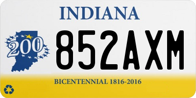 IN license plate 852AXM
