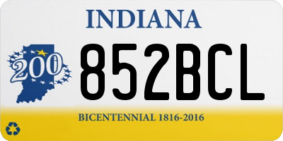 IN license plate 852BCL