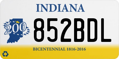 IN license plate 852BDL