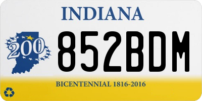 IN license plate 852BDM