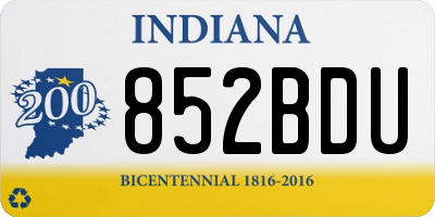 IN license plate 852BDU