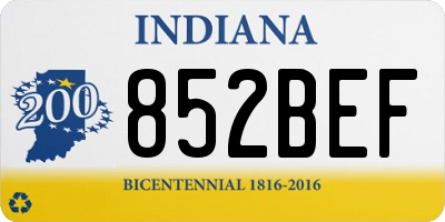 IN license plate 852BEF