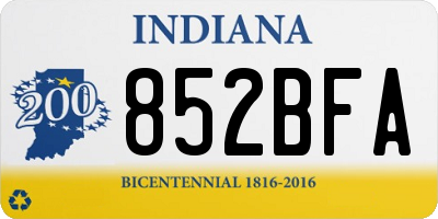 IN license plate 852BFA