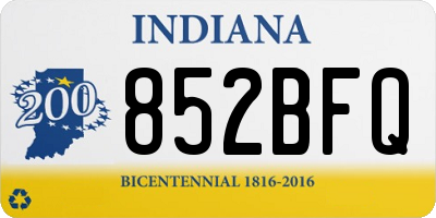 IN license plate 852BFQ