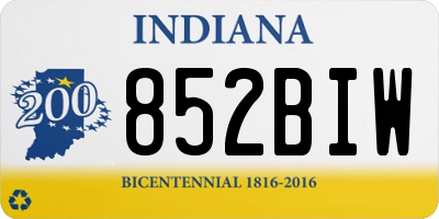 IN license plate 852BIW