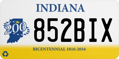 IN license plate 852BIX