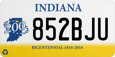 IN license plate 852BJU