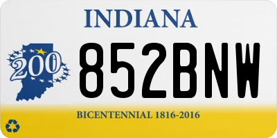 IN license plate 852BNW
