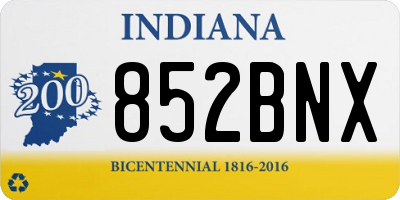 IN license plate 852BNX