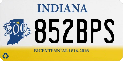 IN license plate 852BPS