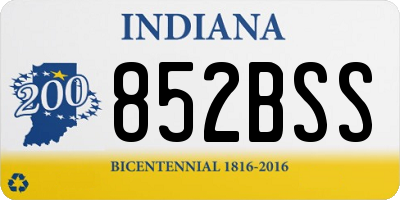 IN license plate 852BSS