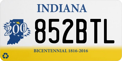 IN license plate 852BTL