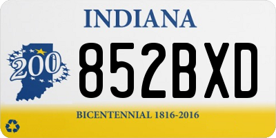 IN license plate 852BXD