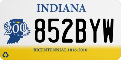 IN license plate 852BYW