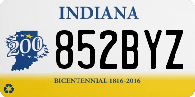 IN license plate 852BYZ