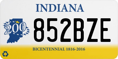 IN license plate 852BZE