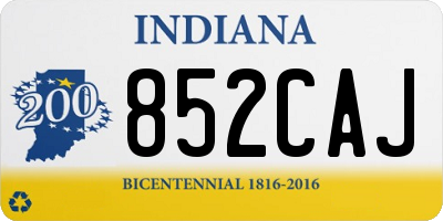 IN license plate 852CAJ