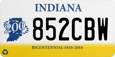 IN license plate 852CBW