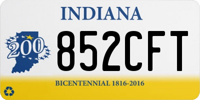 IN license plate 852CFT
