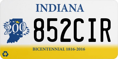 IN license plate 852CIR